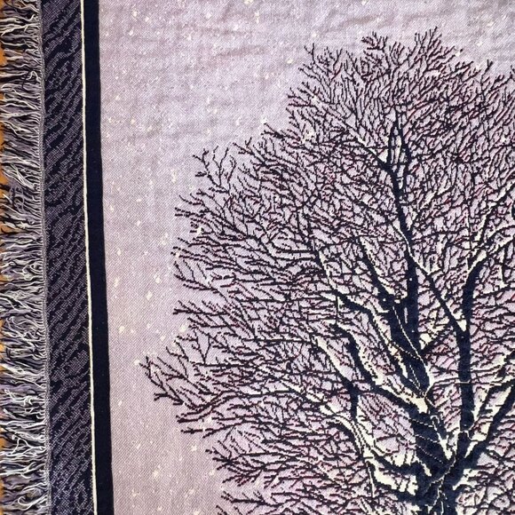 Bob Timberlake Home Throw Blanket Cotton Tapestry Winter RED WHT BLU Made in USA - Picture 10 of 12